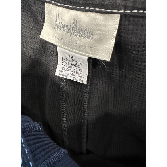 Neiman Marcus Pants Womens Plus 18 crop Side Zip Stretch Textured Black casual - Picture 5 of 8